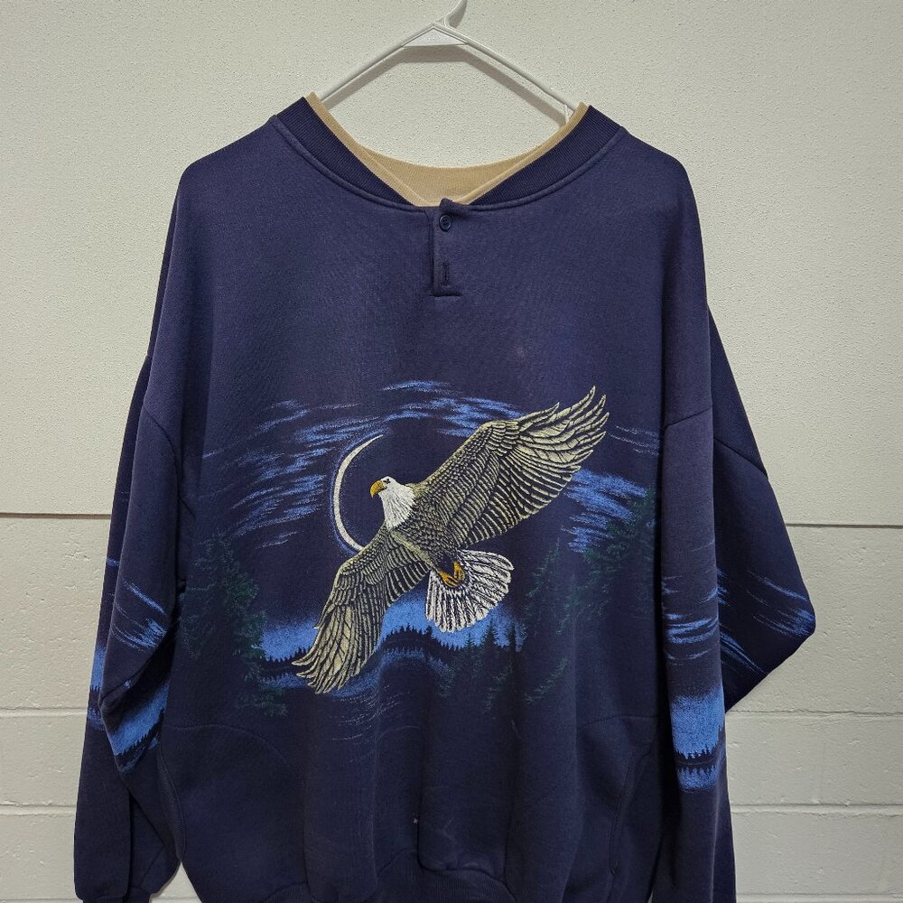 Vintage Woolrich Men's Henley Sweatshirt - XL